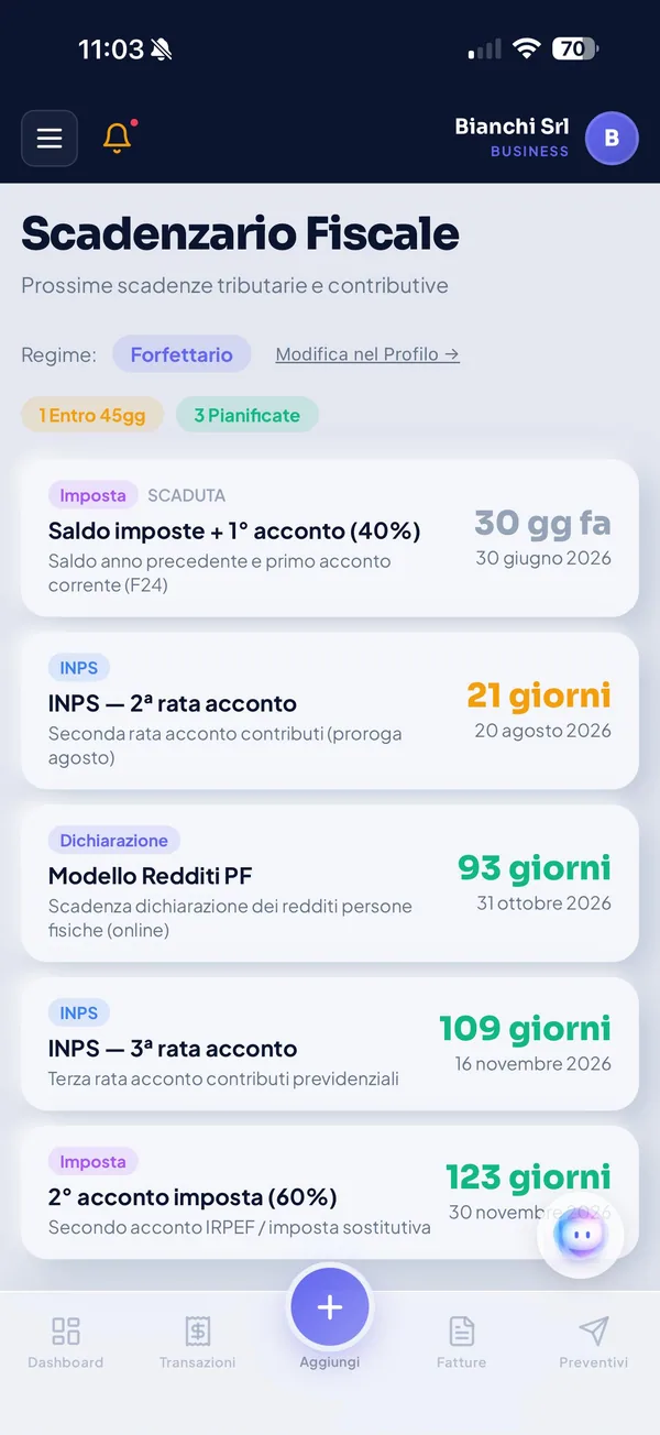 Scadenzario fiscale con i giorni che mancano